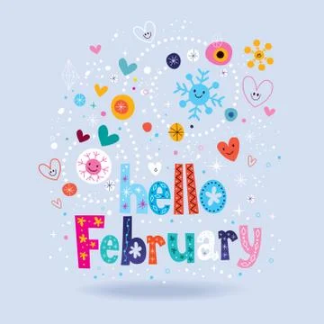 Hello February Stock Illustration