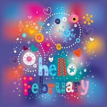 Hello February Stock Illustration
