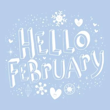 Hello February Stock Illustration