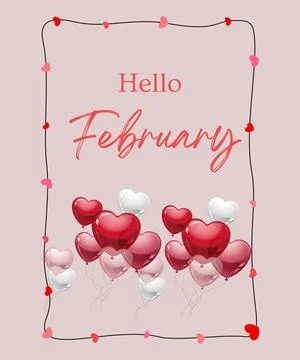 Hello February Illustrazione stock