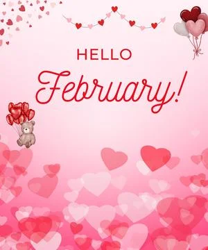 Hello February Illustrazione stock