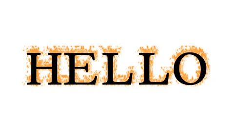 Hello fire text effect white isolated background Stock Footage 138071946