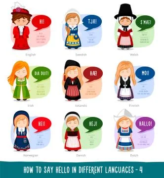 Hello in foreign languages. Stock Illustration