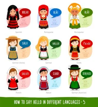 Hello in foreign languages. Stock Illustration