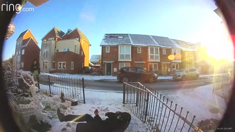 Hello Fresh Man Falls on His Back, Milton Keynes, UK - 15 Dec 2022 Stock Footage 226981382