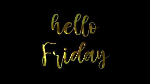 Hello Friday Gold Handwriting Text Animation. Stock Footage 290823678
