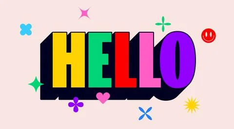 Hello. Funny phrase, text, message Hello 库存插图