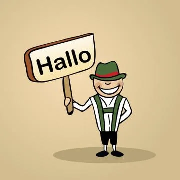 Hello from germany people design Stock Illustration