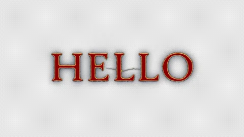 Hello glow red spark neon Lightning text animation Stock Footage 330297871