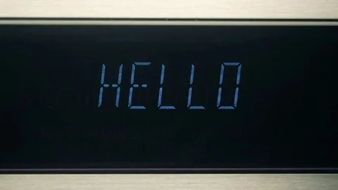 Hello / Goodbye digital audio system display. close-up Видео 84479296