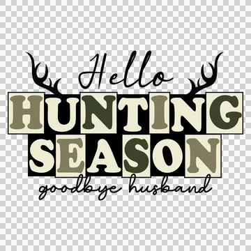 Hello Goodbye Husband Text Decor antlers typography black Stock Illustration