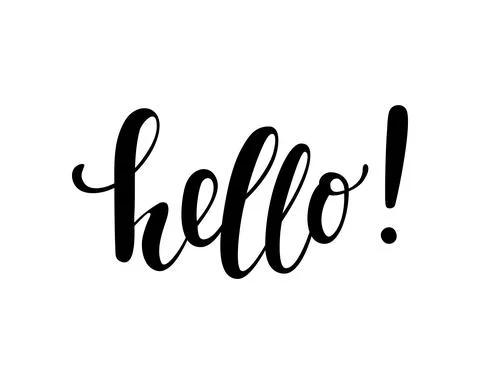 Hello. Hand drawn calligraphy and brush pen lettering. design for holiday gre Stock Illustration