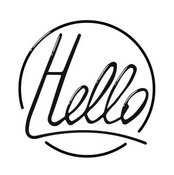Hello. Hand drawn lettering card. Greeting Stock Illustration