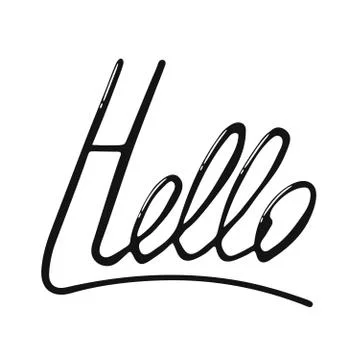 Hello. Hand drawn lettering card. Greeting Stock Illustration