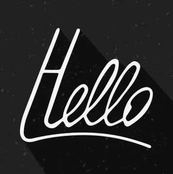 Hello. Hand drawn lettering card. Greeting Stock Illustration