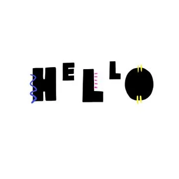 Hello hand drawn lettering Stock Illustration