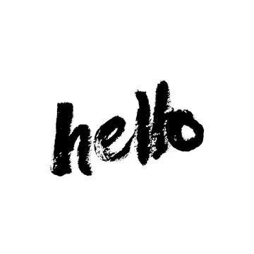 Hello hand lettering. Vector calligraphy Stock Illustration