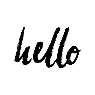 Hello hand lettering. Vector calligraphy Stock Illustration