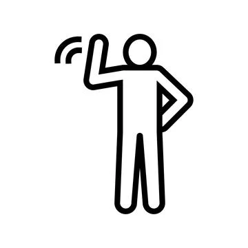 Hello hand man line icon vector illustration Stock Illustration