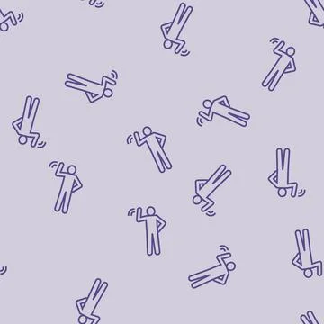 Hello hand man line seamless pattern Illustrazione stock