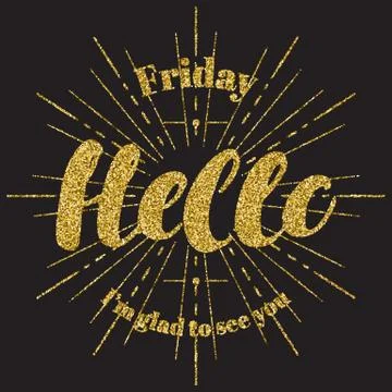 Hello-  hand painted brush pen modern calligraphy Stock Illustration