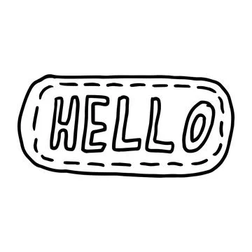 Hello, handwriting doodle speech bubble for banners, flyers, posters, social 스톡 일러스트