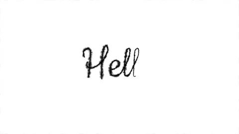 Hello Handwritten Text on White Background Stock Footage 306114088