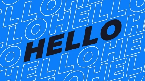 Hello Hi kinetic animated text.Hello and welcome animation. Stock Footage 242343273