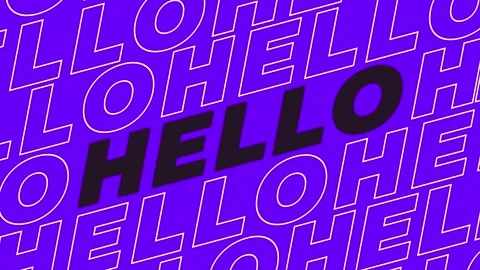 Hello Hi kinetic animated text.Hello and welcome animation. Stock Footage 242343276