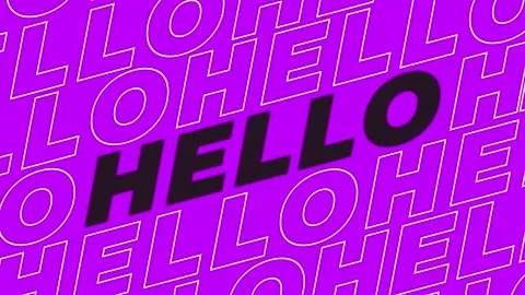 Hello Hi kinetic animated text.Hello and welcome animation. Stock Footage 242343277