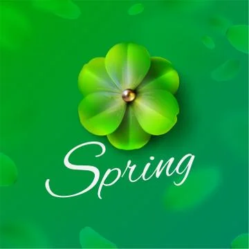 Hello, hi spring green background stock vector illustration. Realistic flower Stock Illustration