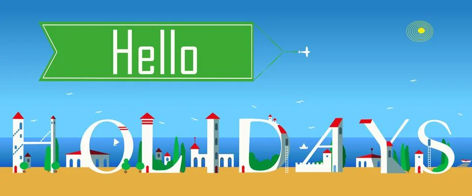 Hello Holidays. Vector Illustration Stock-Illustration