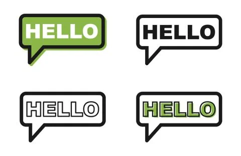 Hello icon chat, messenger vector for your website. Modern symbol for web, ap Stock Illustration