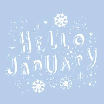 Hello January card Stock Illustration
