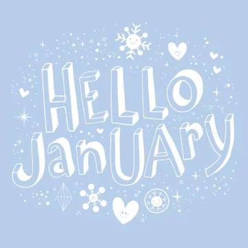Hello January Stock Illustration
