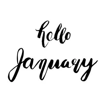 Hello January lettering. Stock Illustration