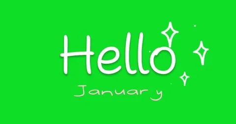 Hello January Month Text Pop Up isolated word Stock Footage 259931334