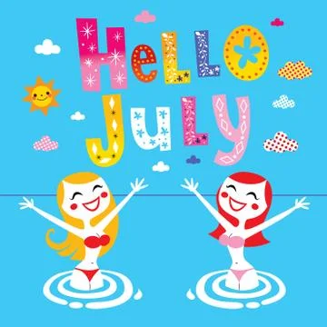Hello July Ilustração Stock