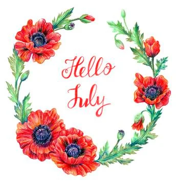 Hello July Stock Illustration