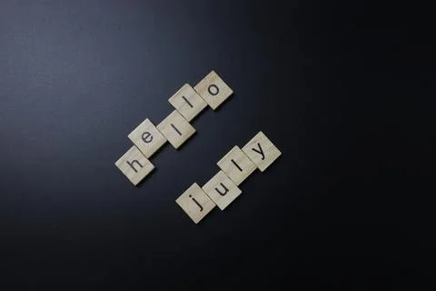 Hello July Letters Stock Photos