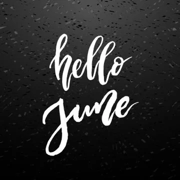 Hello June brush lettering. Stock Illustration