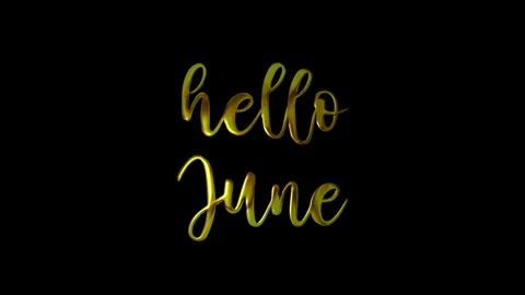 Hello June Gold Handwriting Text Animation. Video stock 290823900