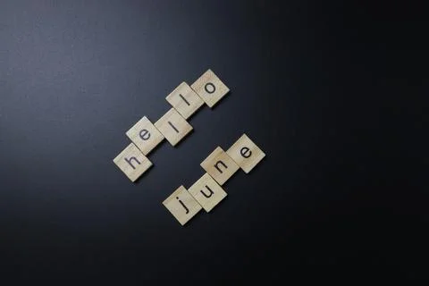 Hello June Letters Stock-Fotos