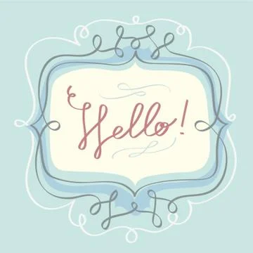 Hello Label Stock-Illustration
