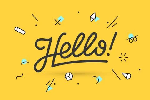 Hello. Lettering for banner Stock Illustration