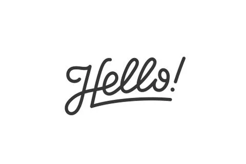 Hello. Lettering for banner Stock Illustration