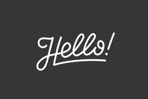 Hello. Lettering for banner Stock Illustration