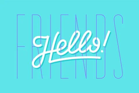 Hello. Lettering for banner Stock Illustration