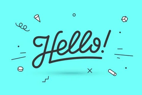 Hello. Lettering for banner Stock Illustration