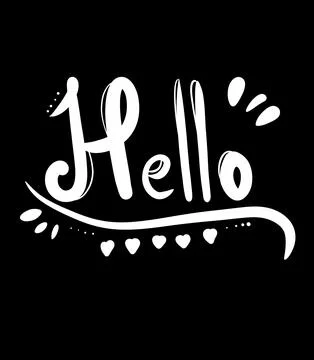 "Hello" lettering with decorative elements illustration Stock Illustration